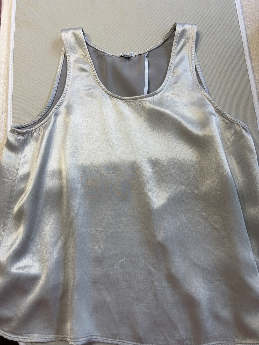 Pj Harlow Cee Cee Satin Scoop Neck Sleep Tank - Silver